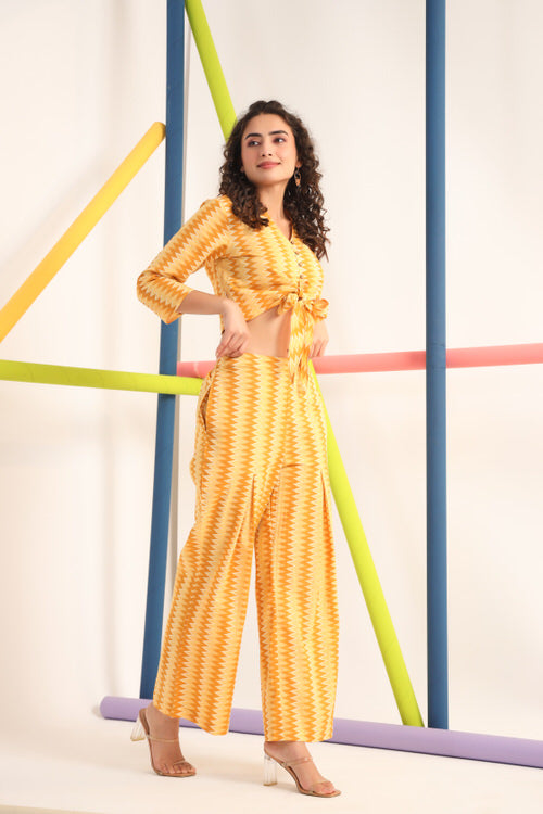 Zigzag Yellow Cotton Co ord Set