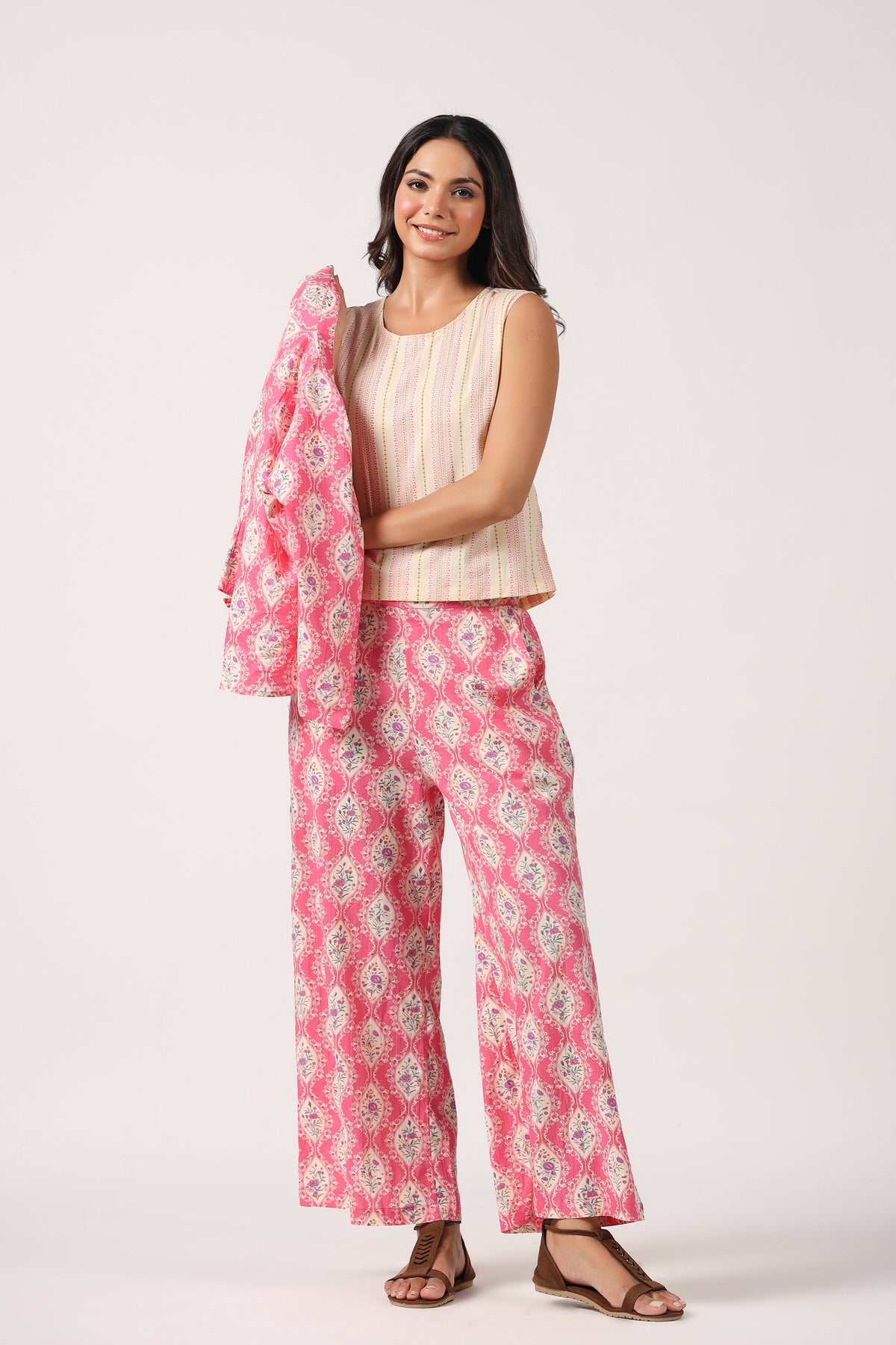 Pink Petal Perfection Cotton Three Piece Set