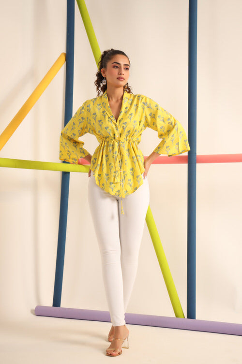 Daffodil Yellow Silk Top