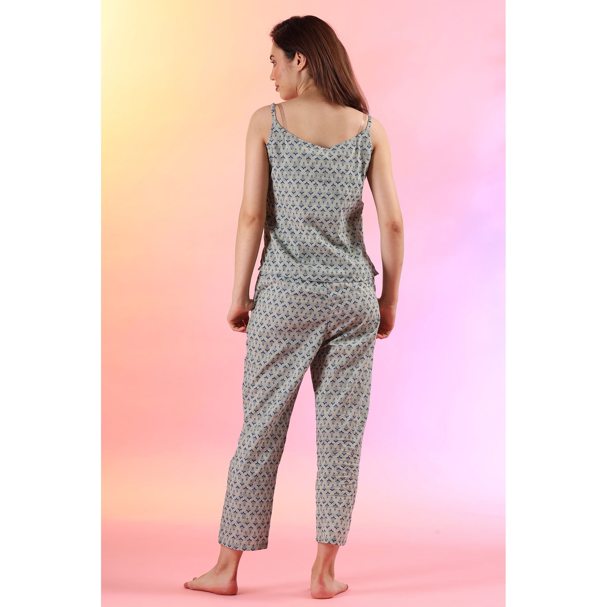 Motifs on Grey Loungewear Set