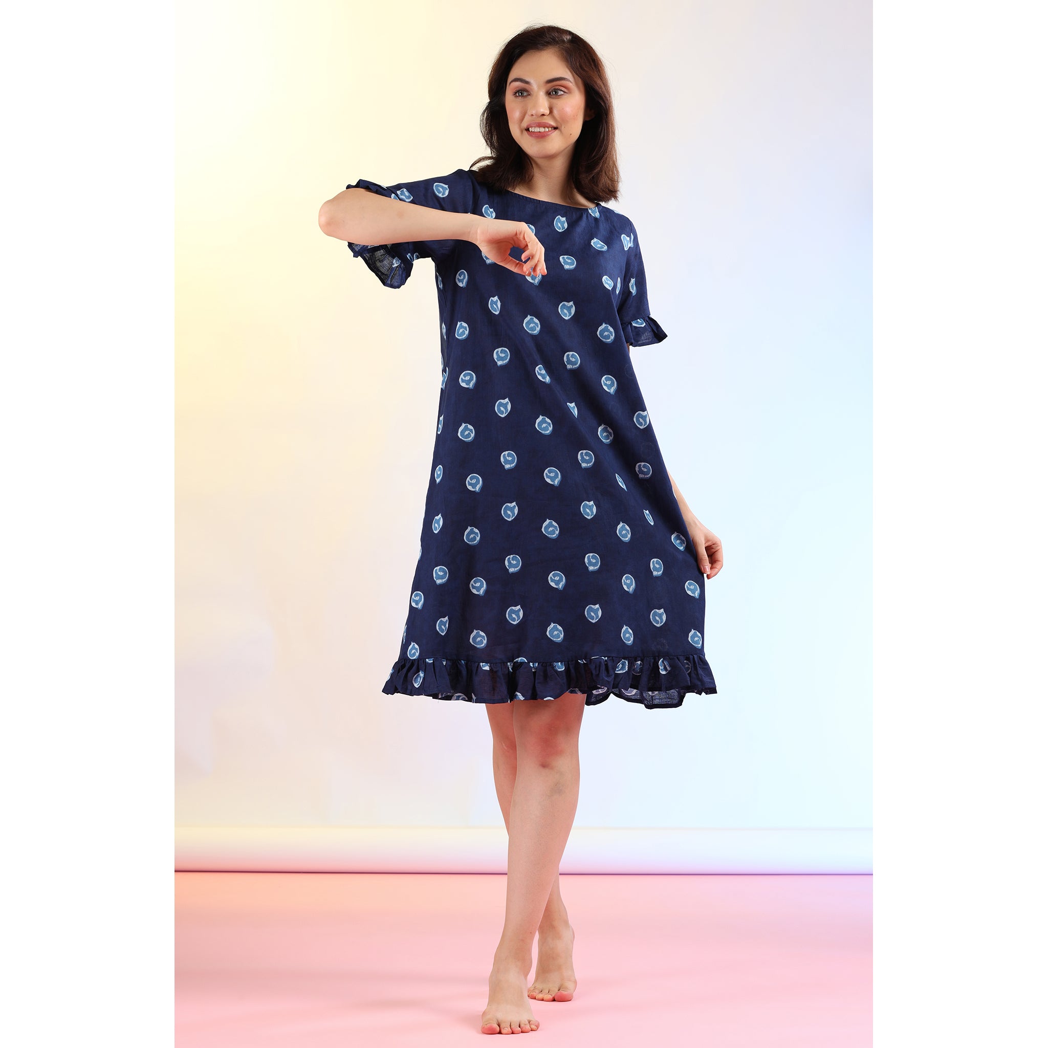 Clouds on Blue T-shirt Dress