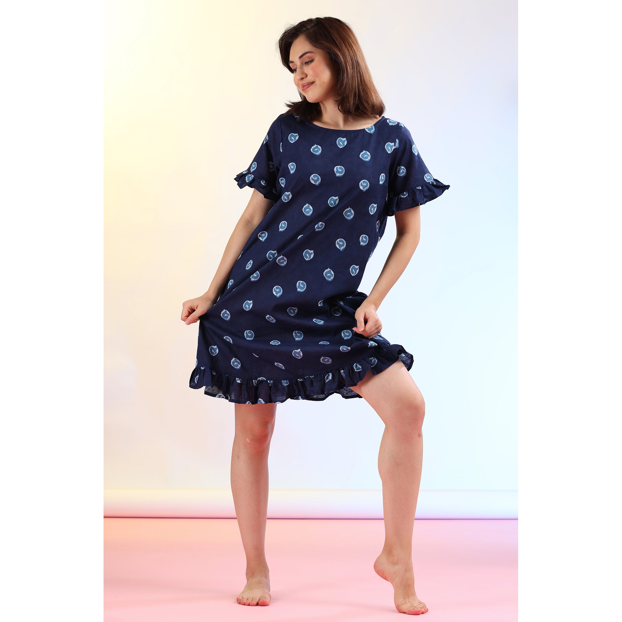 Clouds on Blue T-shirt Dress