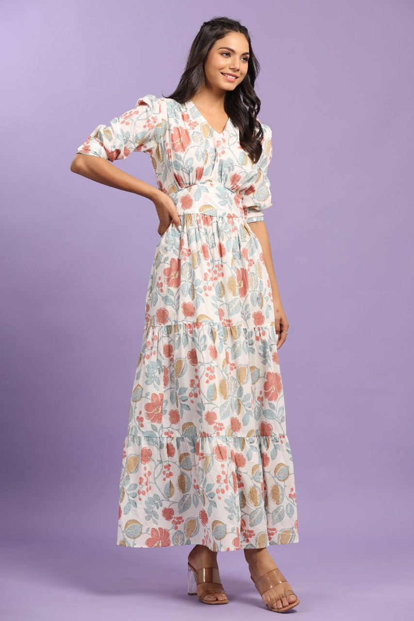 Winsome White Cotton Maxi Dress