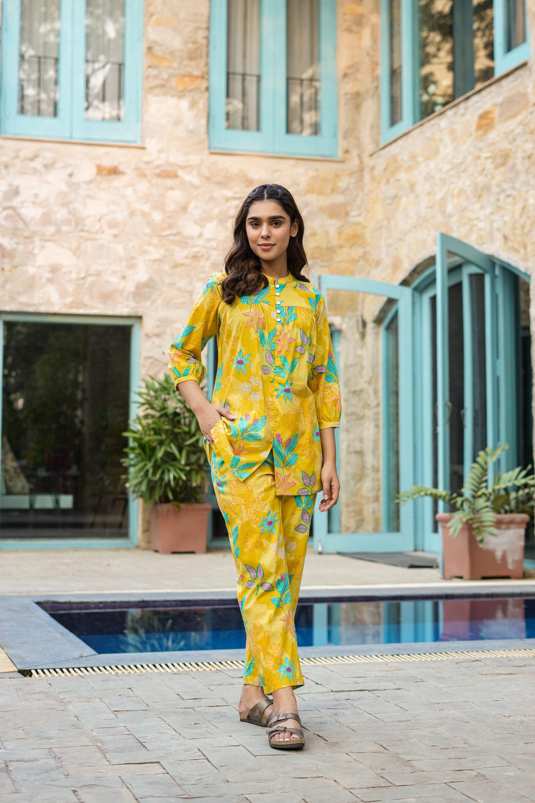 Buttercup Bouquet Cotton Loungewear Top Set