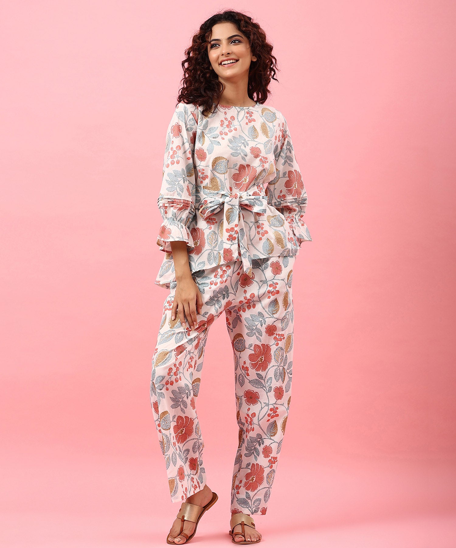 Winsome Cotton Front Tie-up Co-ord Set